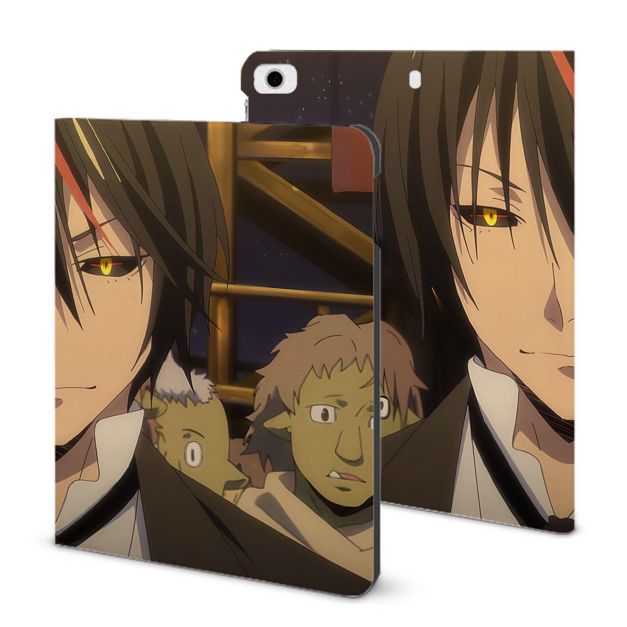 （画像用） 転スラ Regarding Reincarnated to Slime IPad ケース ブック型 PUレザー TPU 耐衝撃 軽量 薄型 ペン収納なし 全面保護 IPad 各モデル対応